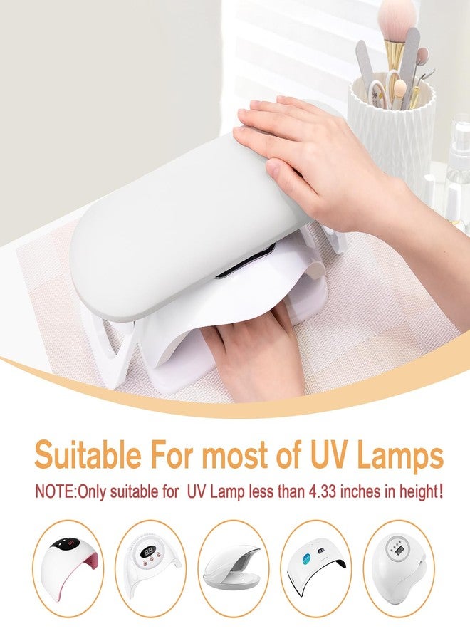 Subay Nail Arm Rest, Foldable PU Leather Nail Hand Rest for Acrylic Nails Cushion Hand Holder, Nail Hand Pillow Nail Art Accessories Tool for Manicure Salon Use - White - Image 3